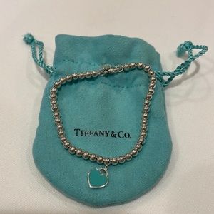 Tiffany Blue Heart Tag Bead Bracelet